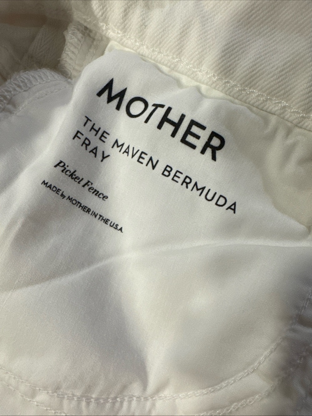 Mother Superior The Maven Bermuda Fray Jean Shorts Size 27 White Denim New - Picture 8 of 10
